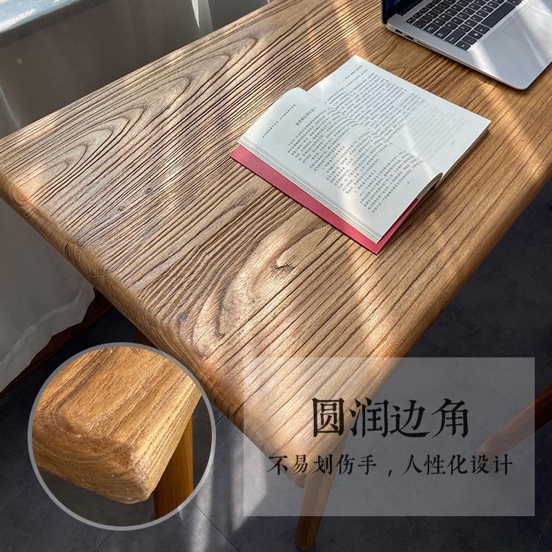 .老榆木书桌老门板茶桌家用餐桌老木板吧台复古茶几实木小桌子定