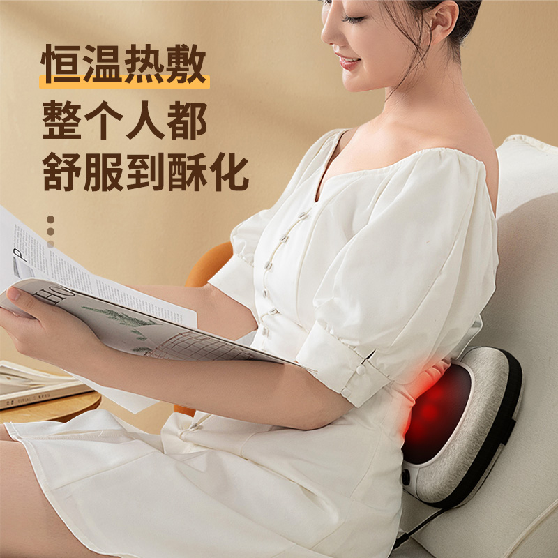 乐伴颈椎按摩器颈椎腰部背部多功能靠垫揉捏腰椎按摩枕仪神器