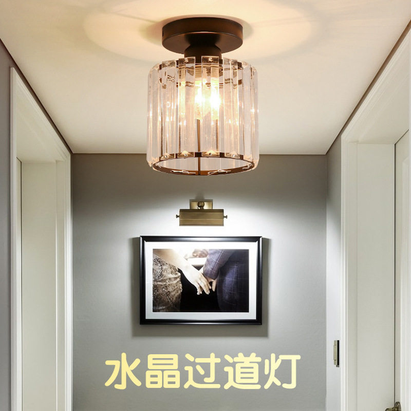 过道灯走廊灯水晶灯吸顶灯北欧轻奢入户玄关灯筒灯牛眼灯LED超亮