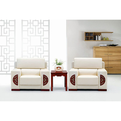 会议室贵宾接待沙发新中式布艺单人位迎宾沙发会客接待洽沙发茶几