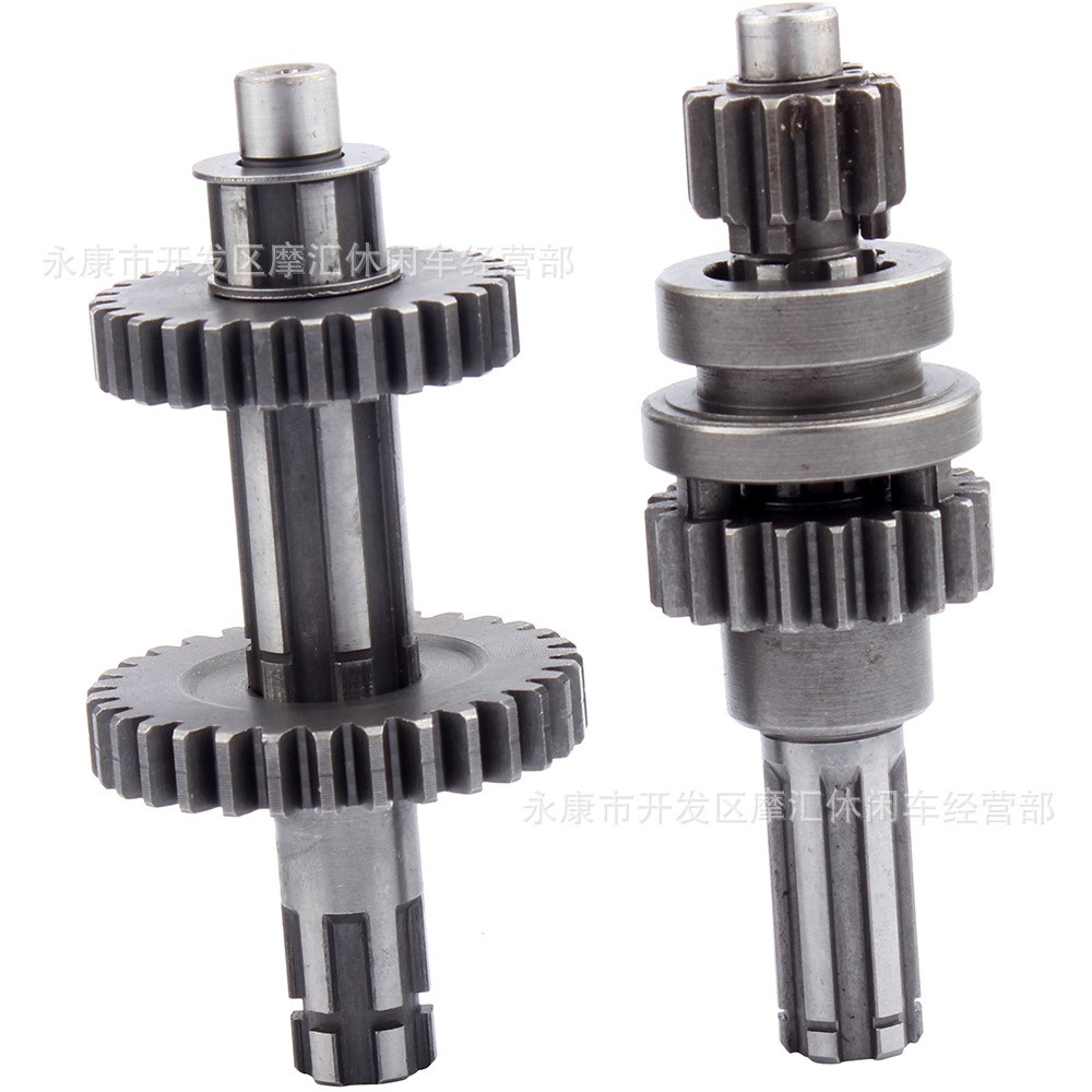 ATV沙滩四轮摩托车配件50-110cc 1+1发动机倒档齿主副轴档位齿轮