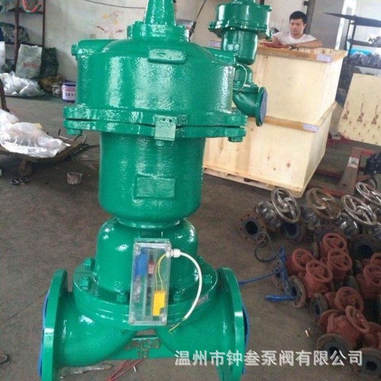 常开式气动衬胶法兰隔膜阀 G6K41J 三联件带手轮装置气动隔膜阀