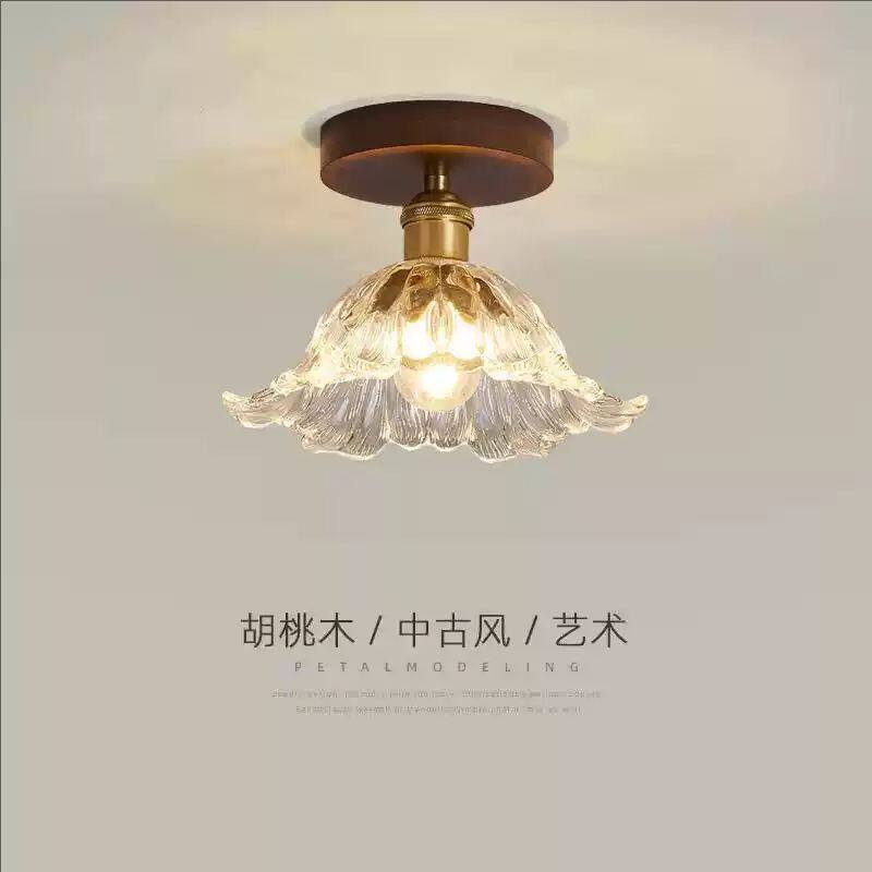 新中式胡桃色阳台走廊过道灯现代简约轻奢门厅玄关入户灯衣帽间灯