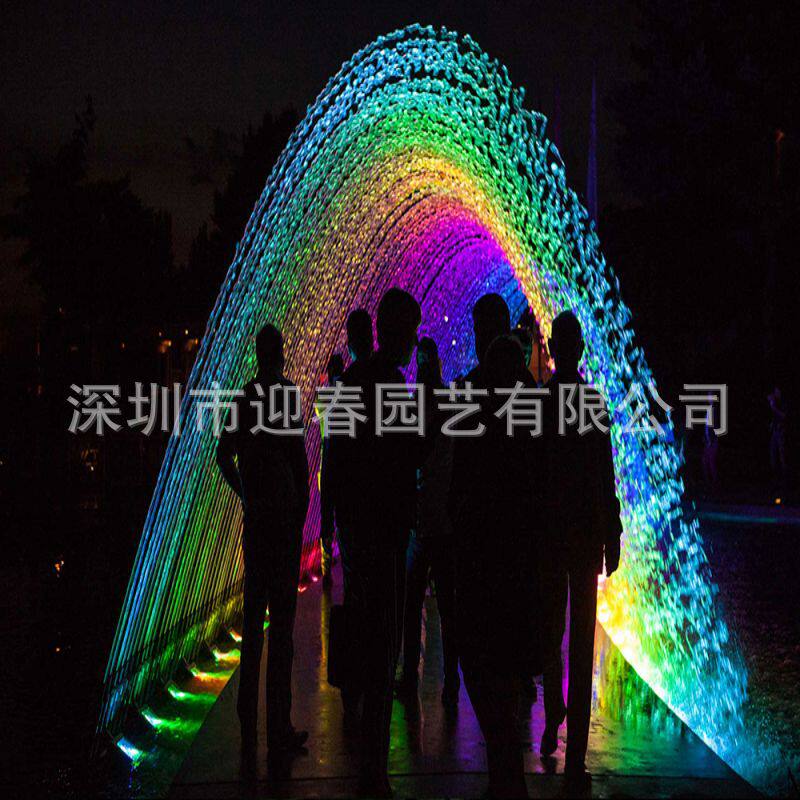 大型不锈钢波光跳泉景观工程