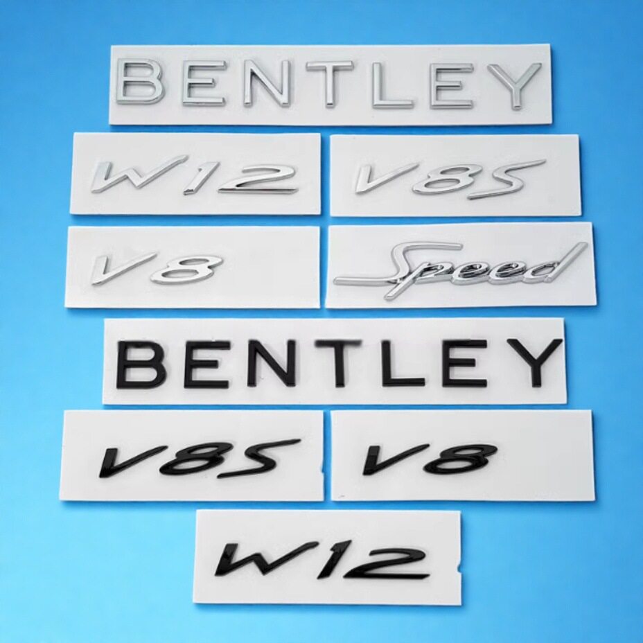 适用宾利英文车标BENTLEY后备箱字母标飞驰添越欧陆W12V8S侧标贴