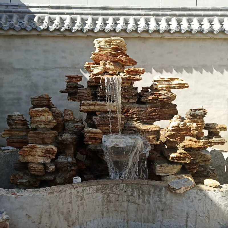 太行山奇石 厂家批发园林景观千层石庭院摆件石头雕塑可