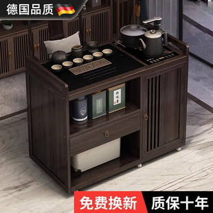 德国移动小茶桌茶台实木茶车烧水壶一体茶水柜茶边几功夫茶盘
