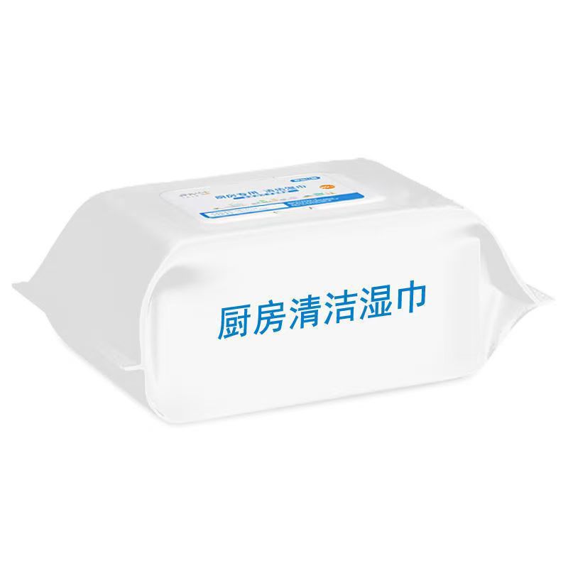 厨房湿巾80抽大包装去污油渍一次性清洁油烟机灶台湿纸巾工厂现货