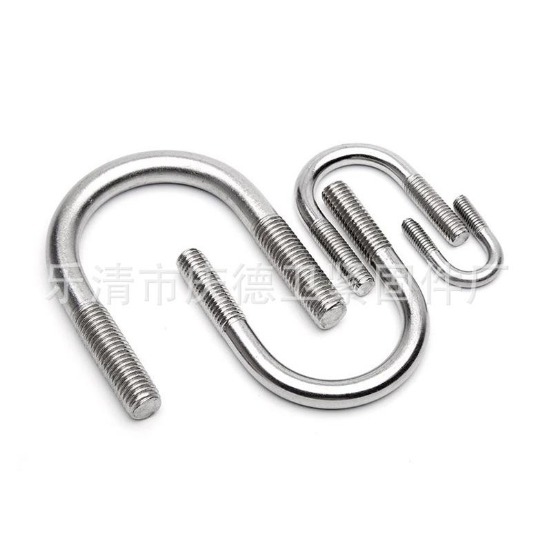304锈6钢U型螺栓螺丝UIXH不形管卡U型管夹抱箍固定卡MM8M0M2