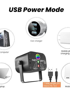 跨境2孔迷家你激光图案灯USIGB-T818B用镭充电星空灯氛围灯派对射