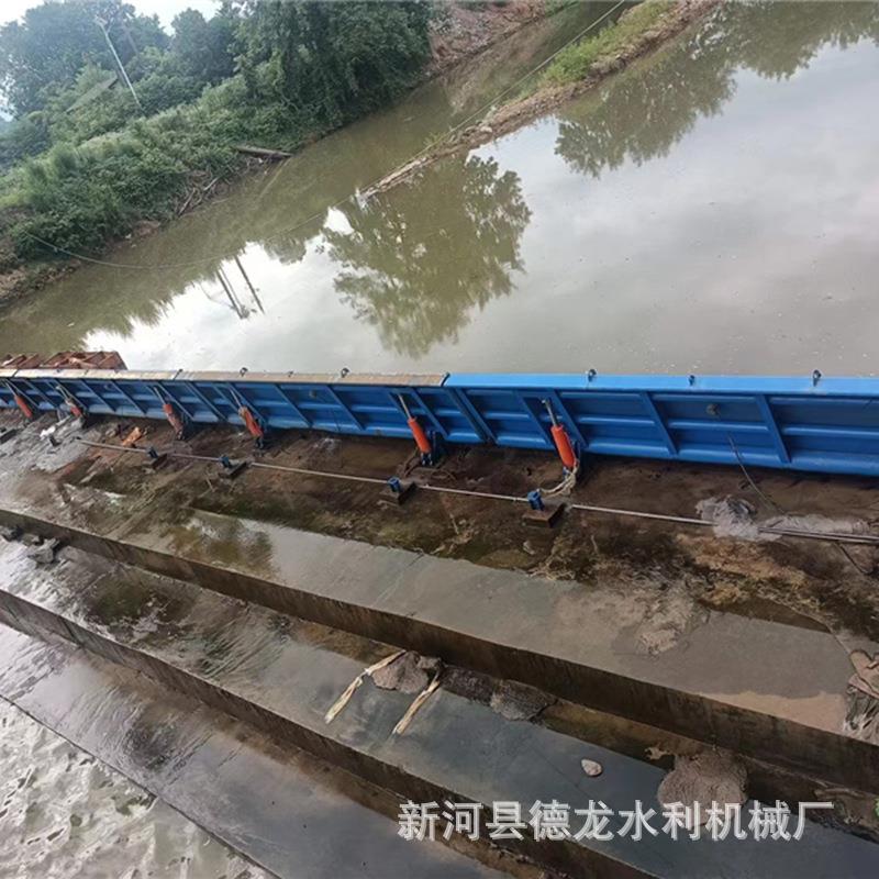 钢闸水利工液压钢坝 液压钢坝875翻坝板闸 合页坝大跨程度钢坝闸