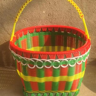 手工编制大号水果篮篮花生瓜子盘糖果盘网红果盘拜神专用手提篮子