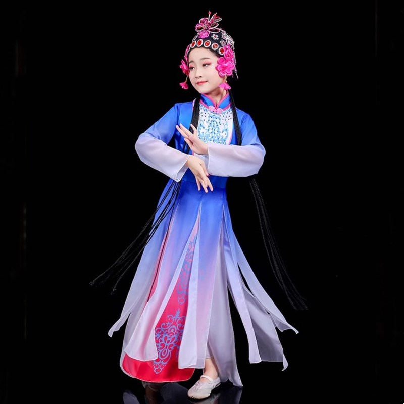 儿童俏花旦梨园戏曲演出服中华小戏迷表演服粉墨小花旦京剧舞蹈服