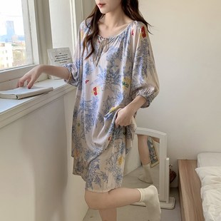 睡衣女款2024新款夏高个子女生夏季睡衣棉绸上衣加长版超薄套装