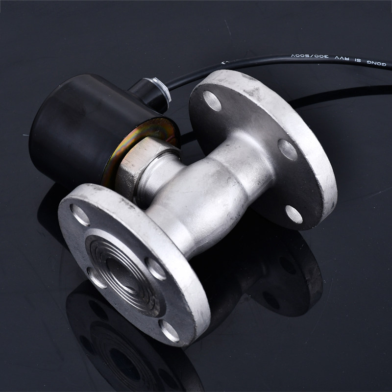 304不锈钢电磁阀220V24V高温导热油蒸汽铸钢常闭开关阀法兰电磁阀