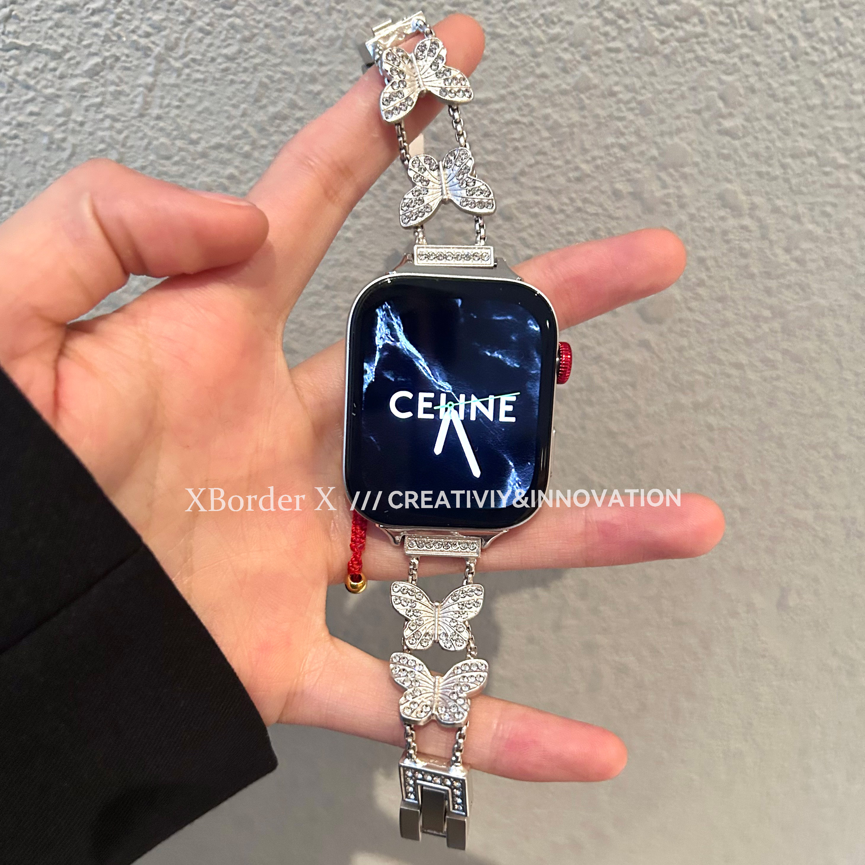 适用华为新款fit4手表带watch瘦身蝴蝶fit32镶钻腕带女轻奢高级感