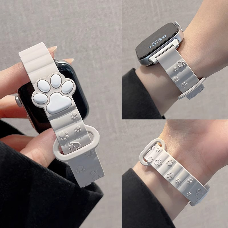 【情侣款】适用华为fit4手表带Fit3可爱猫爪运动磁吸女新款手环10