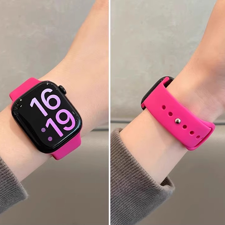 适用s10苹果手表带applewatch9新款液态硅胶表带运动腕带87夏时尚