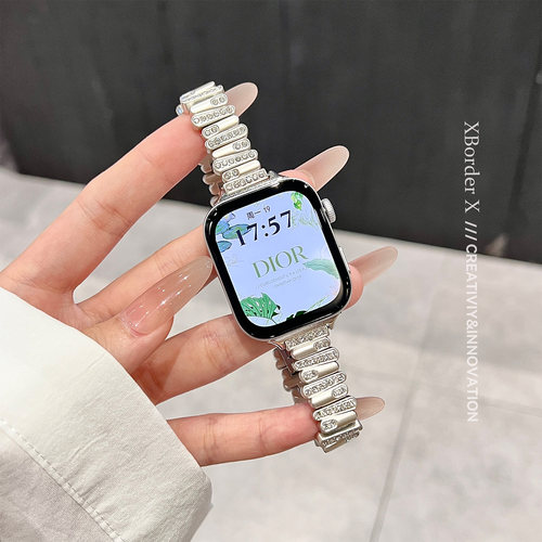 适用华为fit4/pro手表fit3表带不规则闪钻金属不锈钢蝴蝶扣高级感