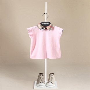上衣百搭裙衫 伯米吉童装 女童儿童polo针织T恤短袖 夏季 棉 新品