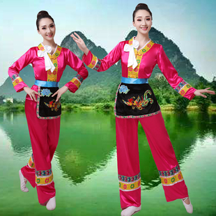 广西刘三姐演出服女成人民族壮族三月三围裙阿牛哥套装刘三姐服装