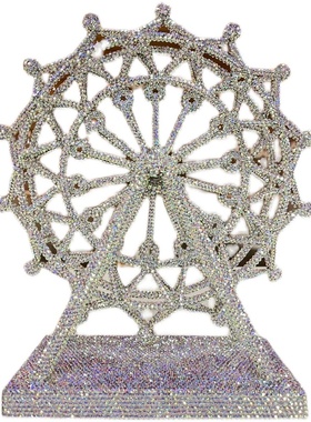 镶钻家居客厅摆件复古铁艺摩天轮模型装饰创意结婚情人礼物礼品