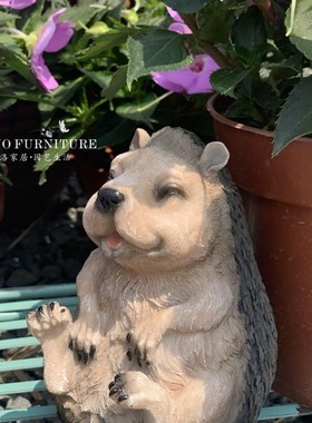 小刺猬摆件家居装饰品庭院花园雕塑动物模型场景个性礼物工艺品