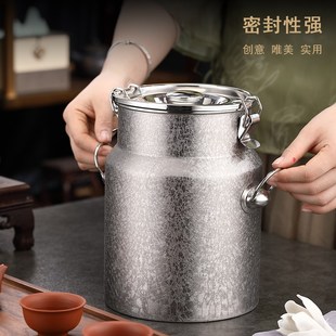 高端不锈钢茶叶罐大号茶罐家用密封防潮加厚礼品罐储物罐收纳散茶