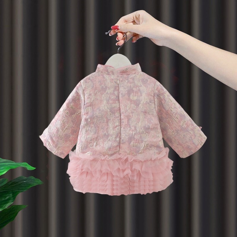 女童连衣裙秋冬新款宝宝周岁礼服婴儿国风旗袍裙儿童加绒公主裙子