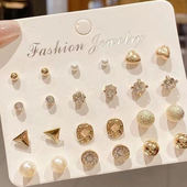 组合学生爆款 耳钉耳环耳饰2024新款 气质高级套装 简约不规则耳钉