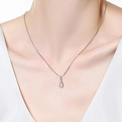 水滴锆石项链女锁骨链镶钻项链