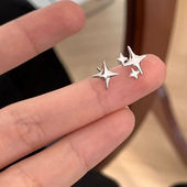 不对称星耳饰爆款 简约睡觉免摘耳钉女小众设计高级感耳环时尚 个性