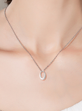 鞠婧祎同款新款几何圆圈项链