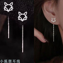 狐狸耳线女轻奢精致养耳洞睡觉免摘防过敏短款 耳饰 耳环2025年新款