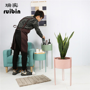 厂家直销铁艺花架多功能收纳北欧风格 花盆支架植物架置物架金属 款