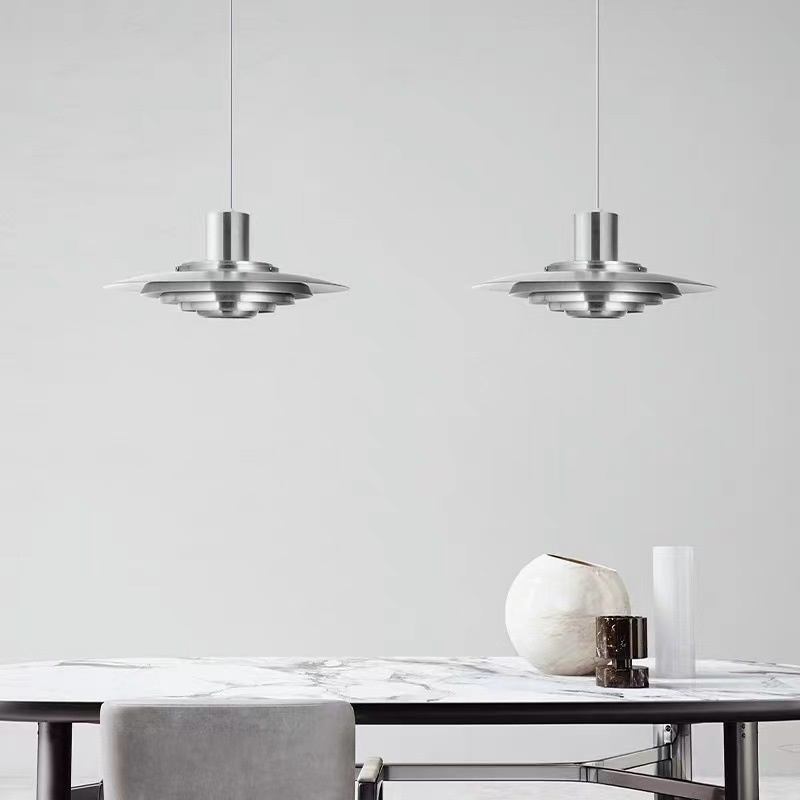 北欧吊灯现代简约吧台餐厅灯铝材多层灯具设计师创意PH5飞碟吊灯