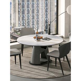 微晶石餐桌可变圆桌现代简约家用轻奢折叠伸缩方圆两用饭桌子2024