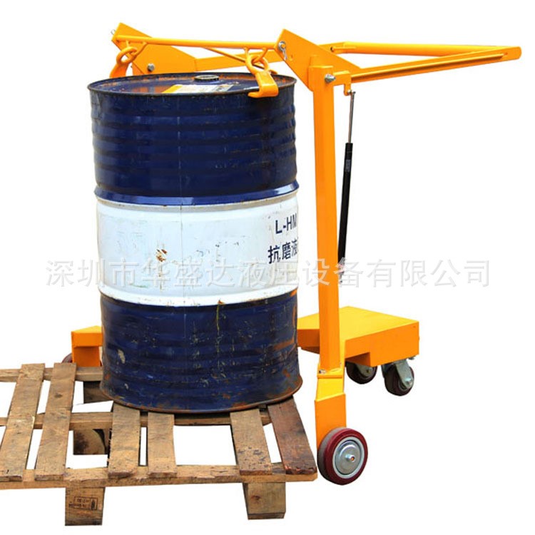 载重365KG油桶搬运车 机械式手推油桶翻转车 倒料搬运夹