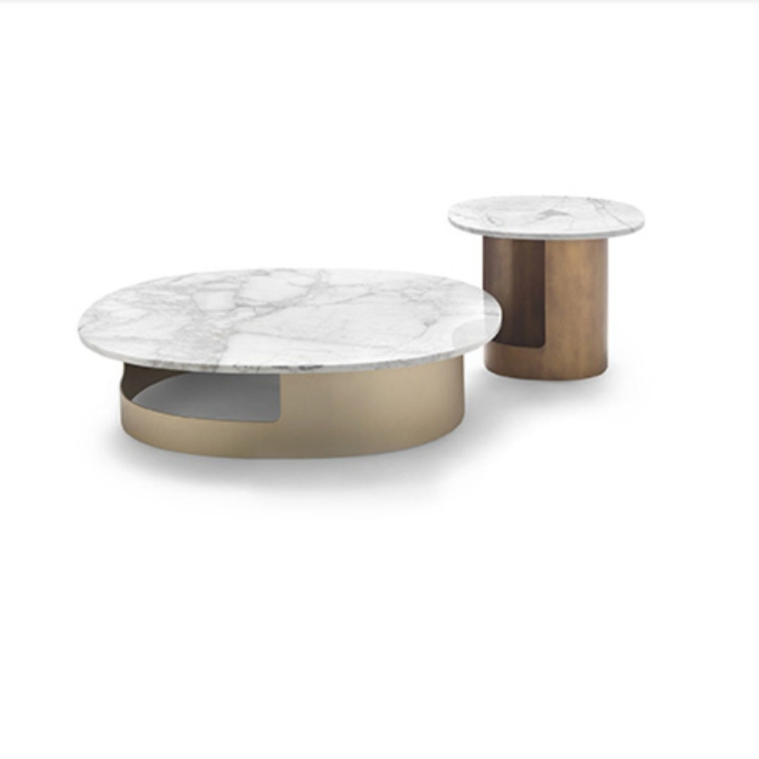 大理石茶几客厅家用小户型新款意式轻奢极简设计师款创意圆形茶几