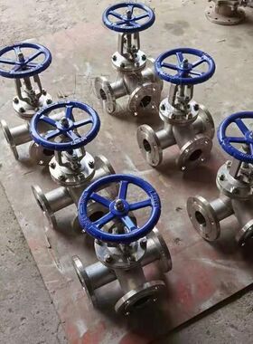 J43H三通截止阀 电动法兰三通针型阀锻造 低温 高温 高压 欣弘阀