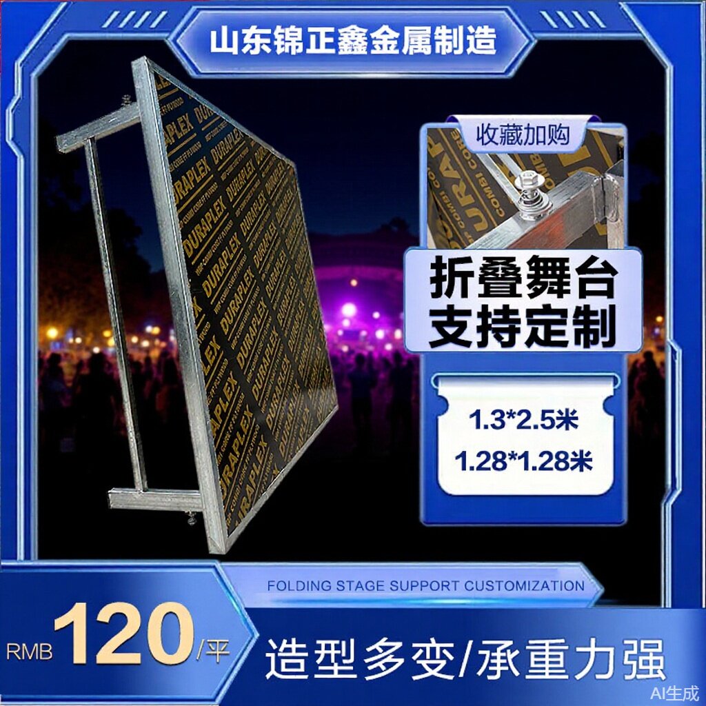 源头厂家订置婚庆活动移动折叠舞台防水耐磨1.28米婚礼