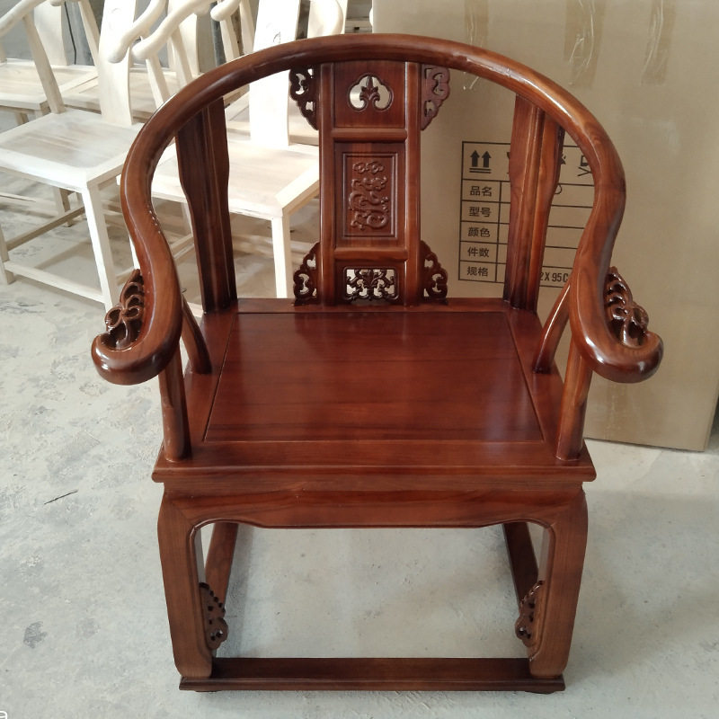 中式仿古南榆木沙发茶几五件套