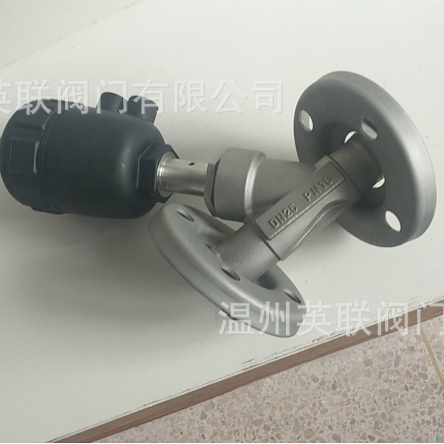 J644F-16P伸缩法兰气动法兰角座阀 旋转活动气动角座阀