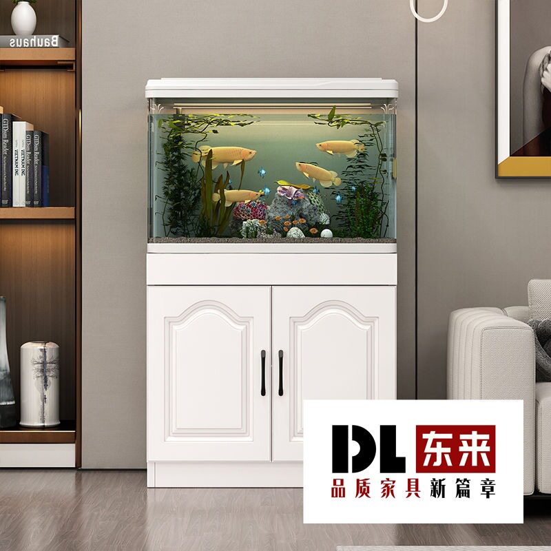鱼缸一体柜带隔层家用落地中型热弯免换水桌面造景玻璃生态水族箱