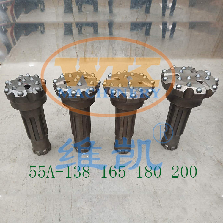 厂家直供适配55A潜孔钻机5寸高风压冲击器潜孔钻头规格齐全
