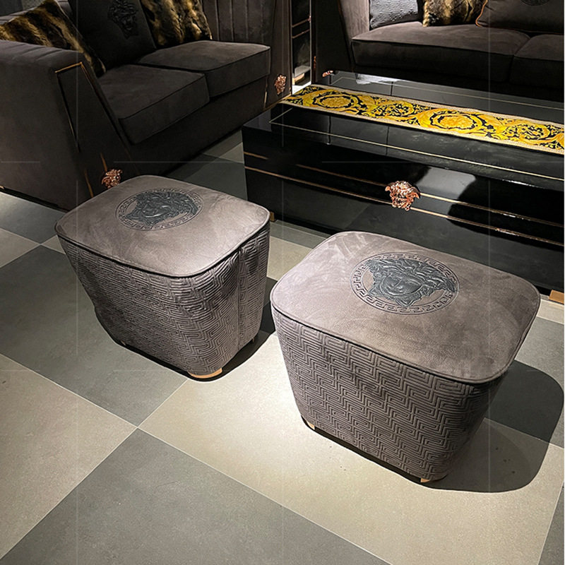 威登家具 意式轻奢妆凳生态布 客厅休闲简约换鞋凳沙发凳木皮书椅,电子元器件市场,电线扎带/束线带,淘宝优惠券,粉丝福利购,淘宝优惠卷