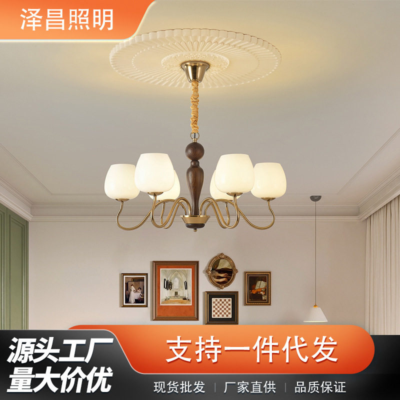 复古法式客厅吊灯中古风餐厅灯美式田园家用卧室吊灯工厂直供灯具