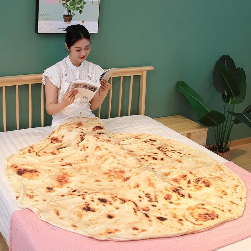搞怪毯子大饼煎饼盖毯西瓜夏凉被毛毯空调被盖印度飞饼法兰绒毯子