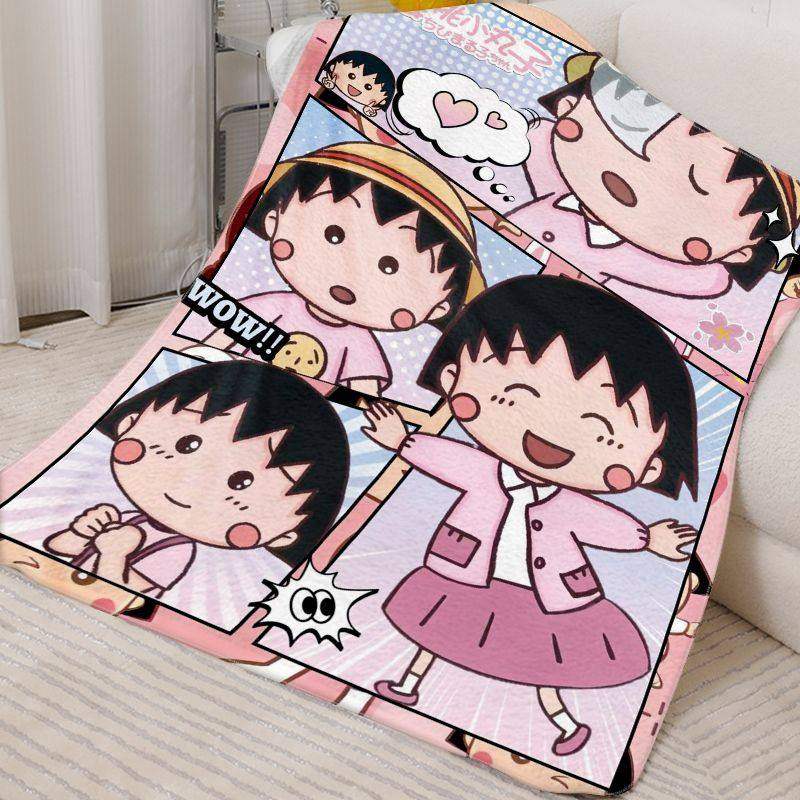 樱桃小丸子办公室午睡沙发盖毯披肩空调毯学生宿舍儿童法兰绒毛毯