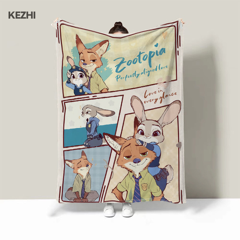 疯狂动物城四季法兰绒毛毯办公室午休午睡沙发盖毯床上可爱专用毯